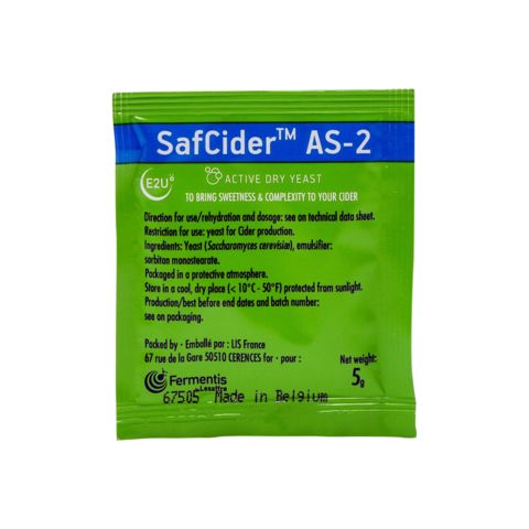 1. Дрожжи для сидра Safcider AS-2 (Fermentis), 5 г